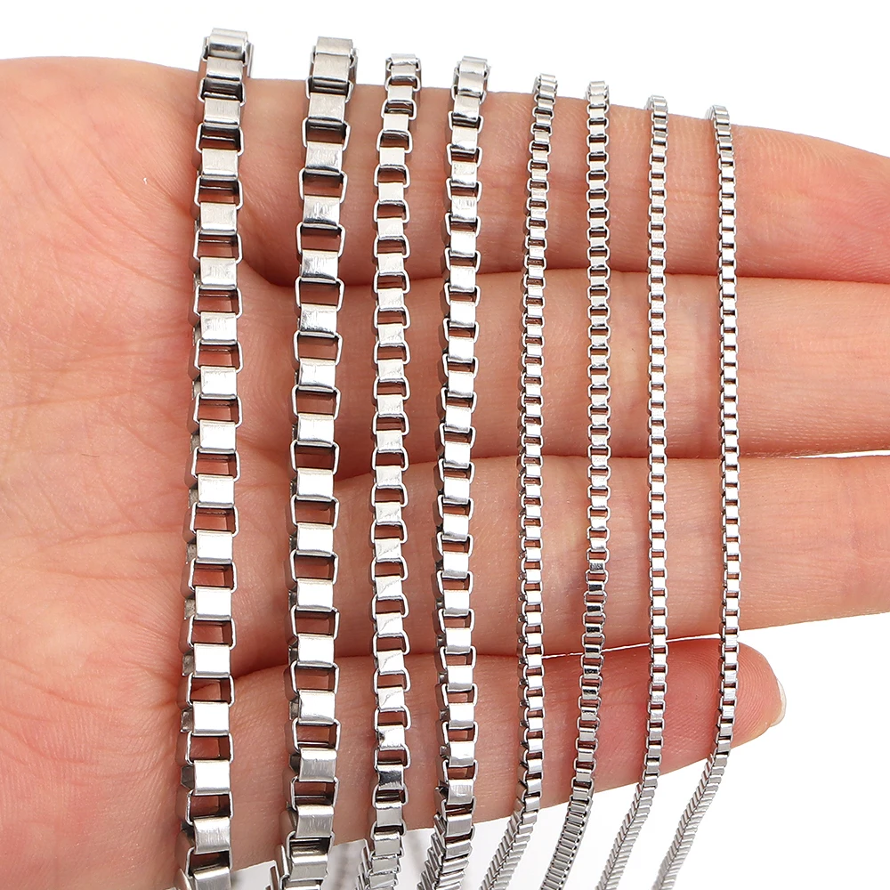2yards/lot Fashion Stainless Steel Square Link Chains For Jewelry Making DIY Necklace Bracelet Clothes Bag Chain Accessories