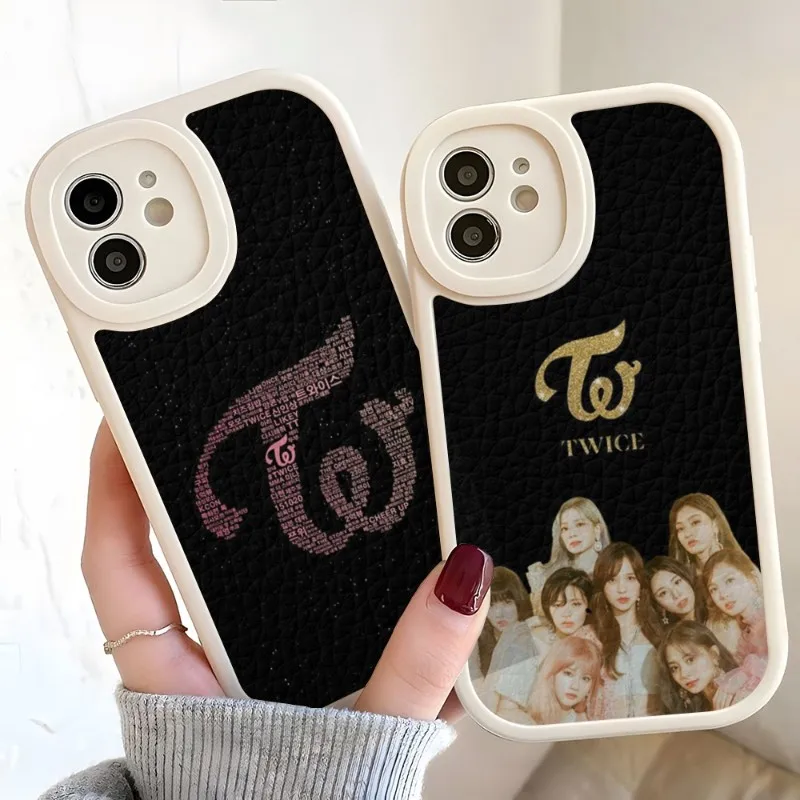 KPOP TWICE LOGO Phone Case For Iphone 15 14 13 12 Pro Max 11 Mini X Xr Xs 7 8 Puls Lambskin Silicone Cover