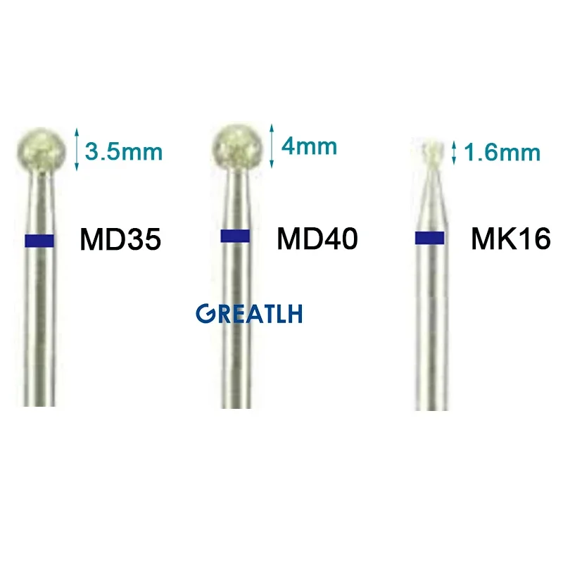 GREATLH Dental Diamond Grinding Head HP Bur Polisher Dental Instrument 10pcs/set