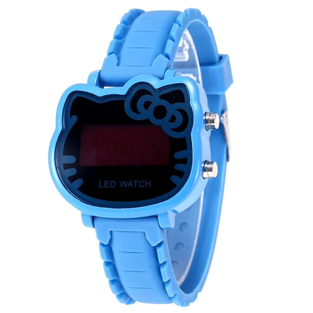 น่ารักการ์ตูนดิจิตอลนาฬิกาเด็กนักเรียนชั้นประถมศึกษาหญิง LED นาฬิกาข้อมืออิเล็กทรอนิกส์แฟชั่นนาฬิกาเด็กนาฬิกาของขวัญ