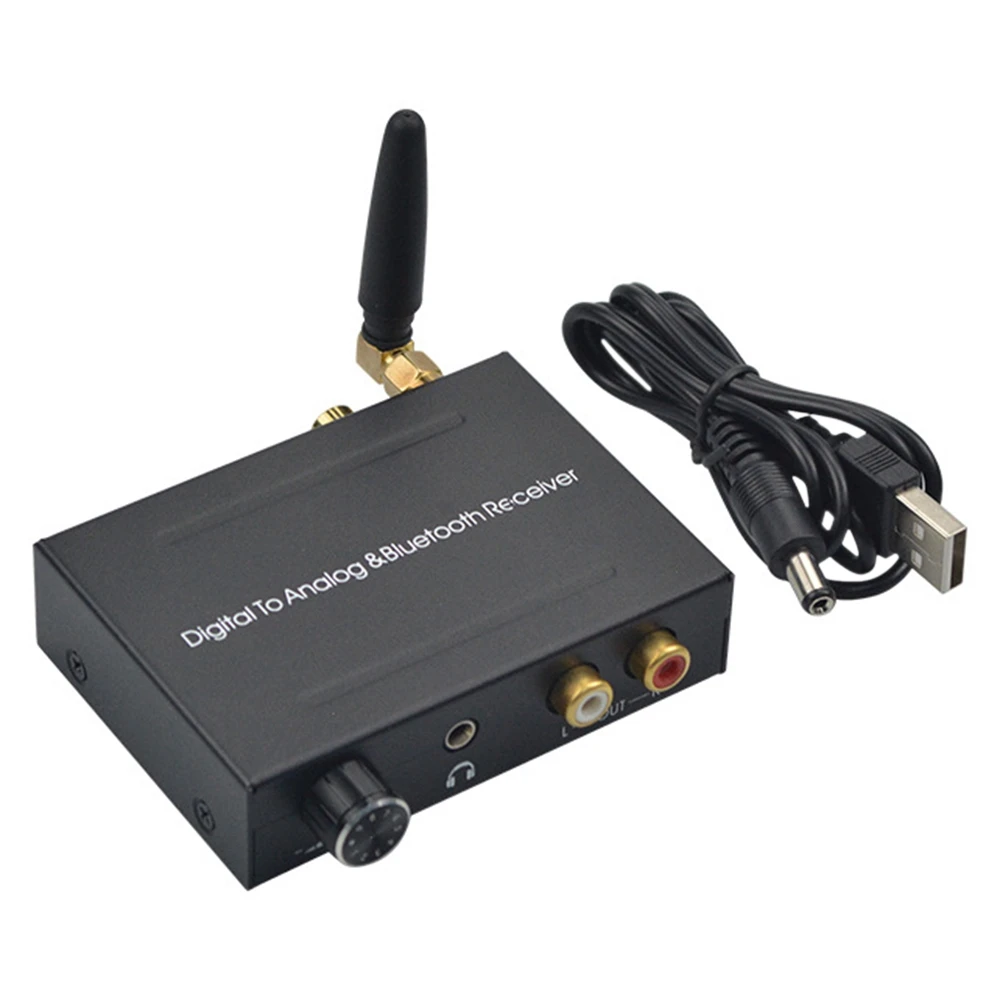 Bluetooth DAC Digital to Analog Audio Converter with Bluetooth Receiver with Volume Control Volume Adjustment 3.5mm