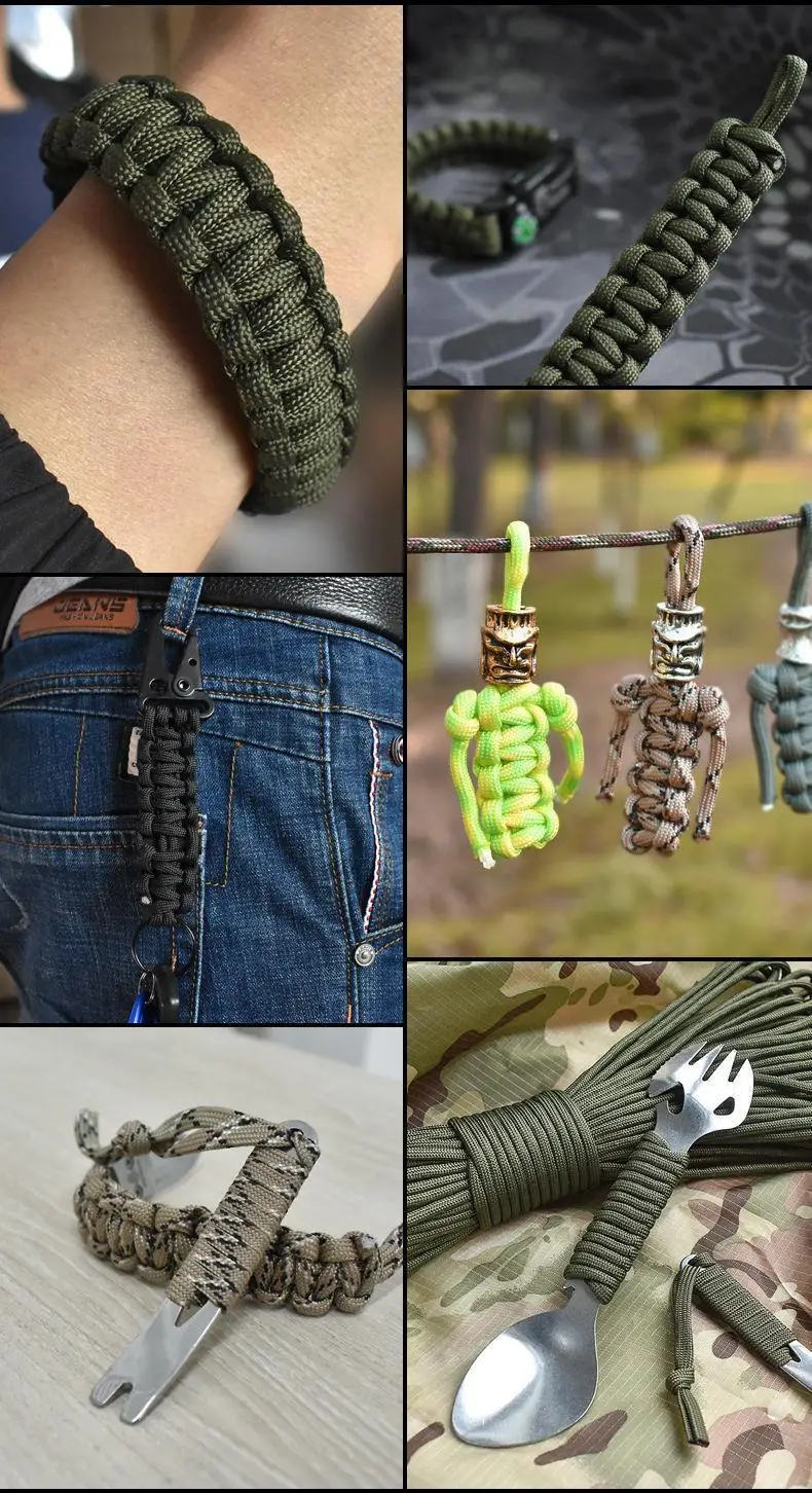 30M Paracord Outdoor Kamperen, Survival Lanyard, Parachutetouw, Wandeltentaccessoires