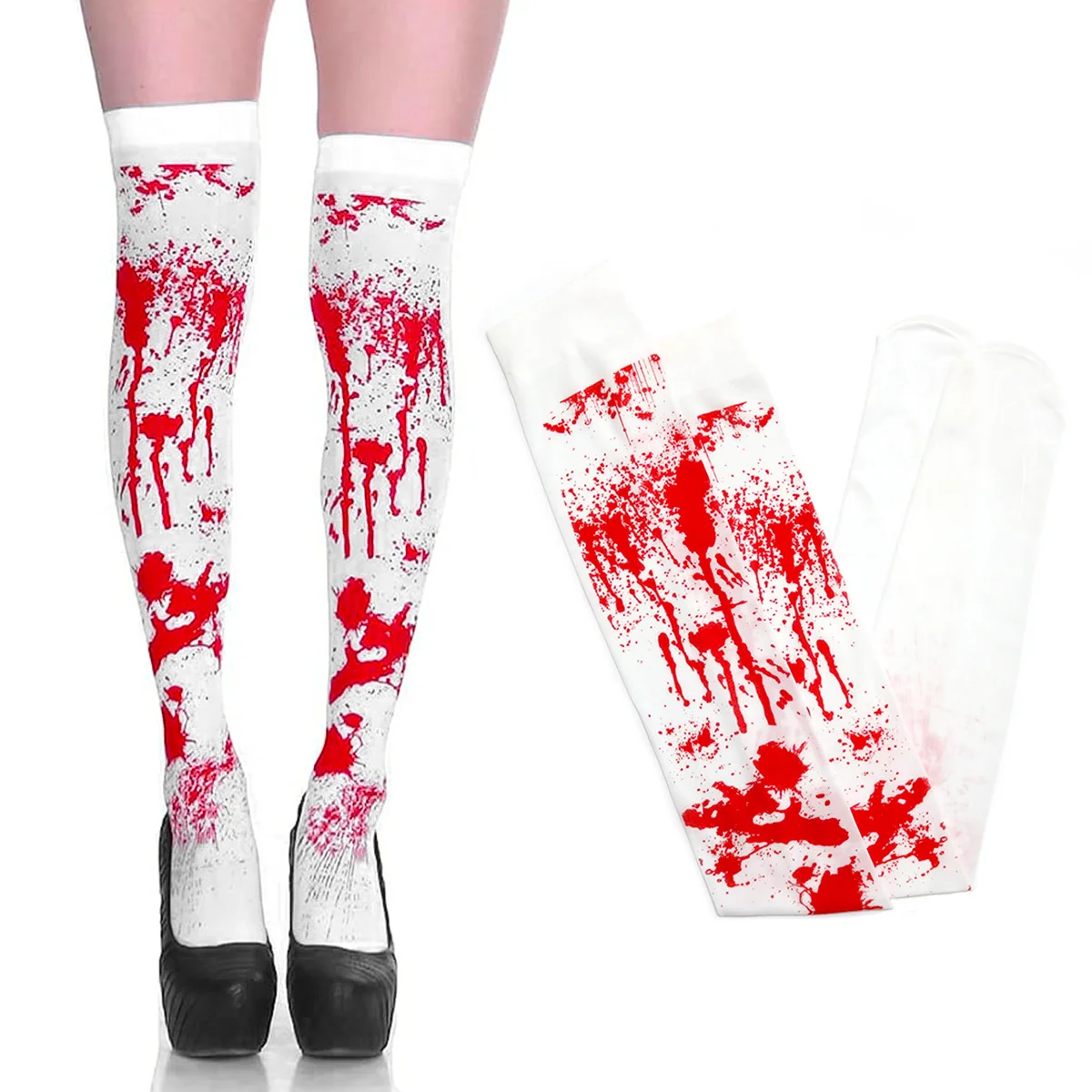 Halloween Gloves Terrifying Atmosphere Decoration Blood Gloves Blood Socks Halloween Parties Cos Blood Print Props Wholesale