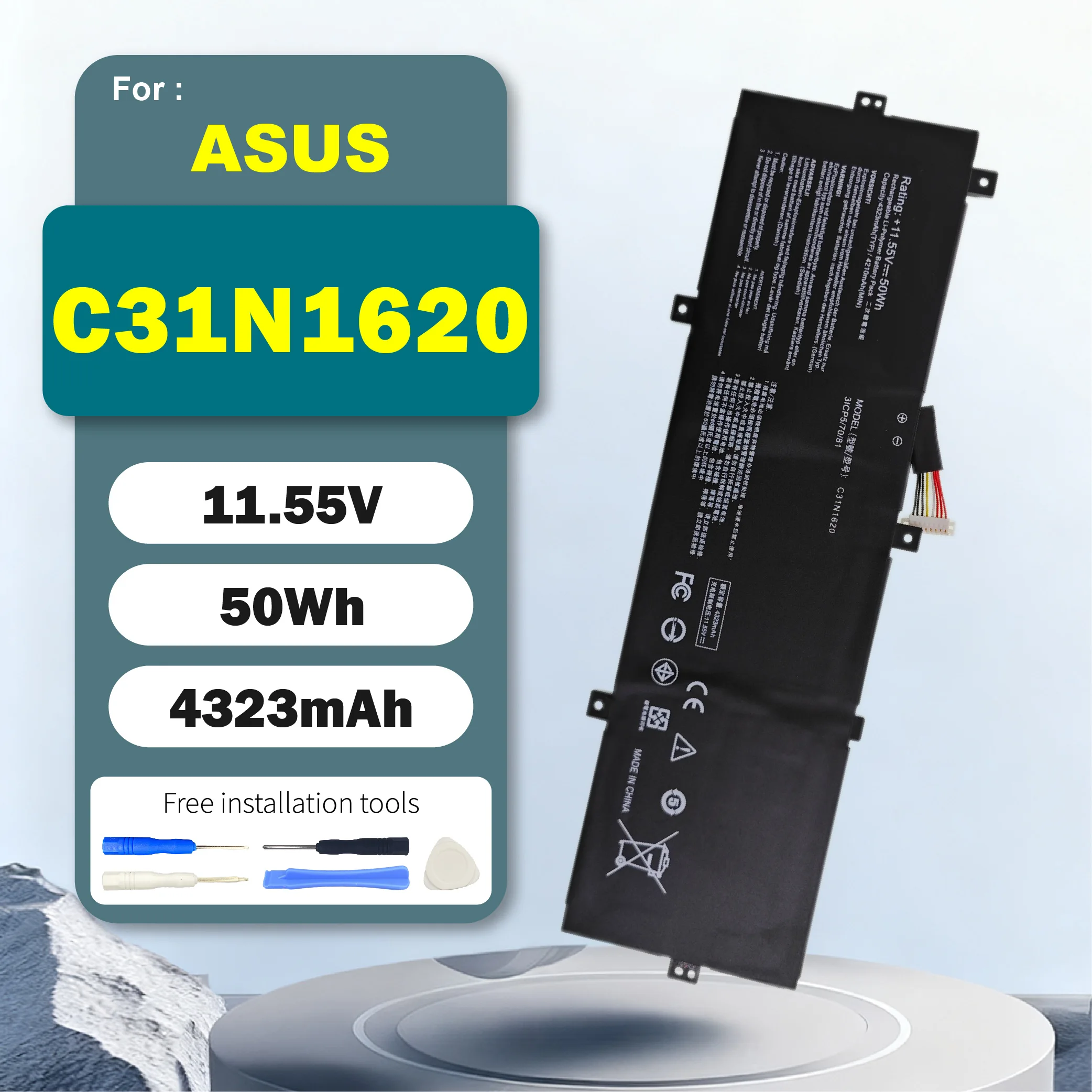 

C31N1620 Replacement Laptop Battery for Asus ZenBook UX430 UX430UQ Stable Performance