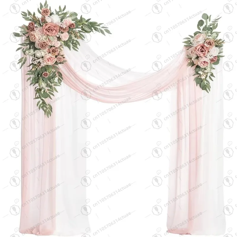 

Graduation party preferred new artificial wedding arch elegant flower background outdoor lawn decoration curtain