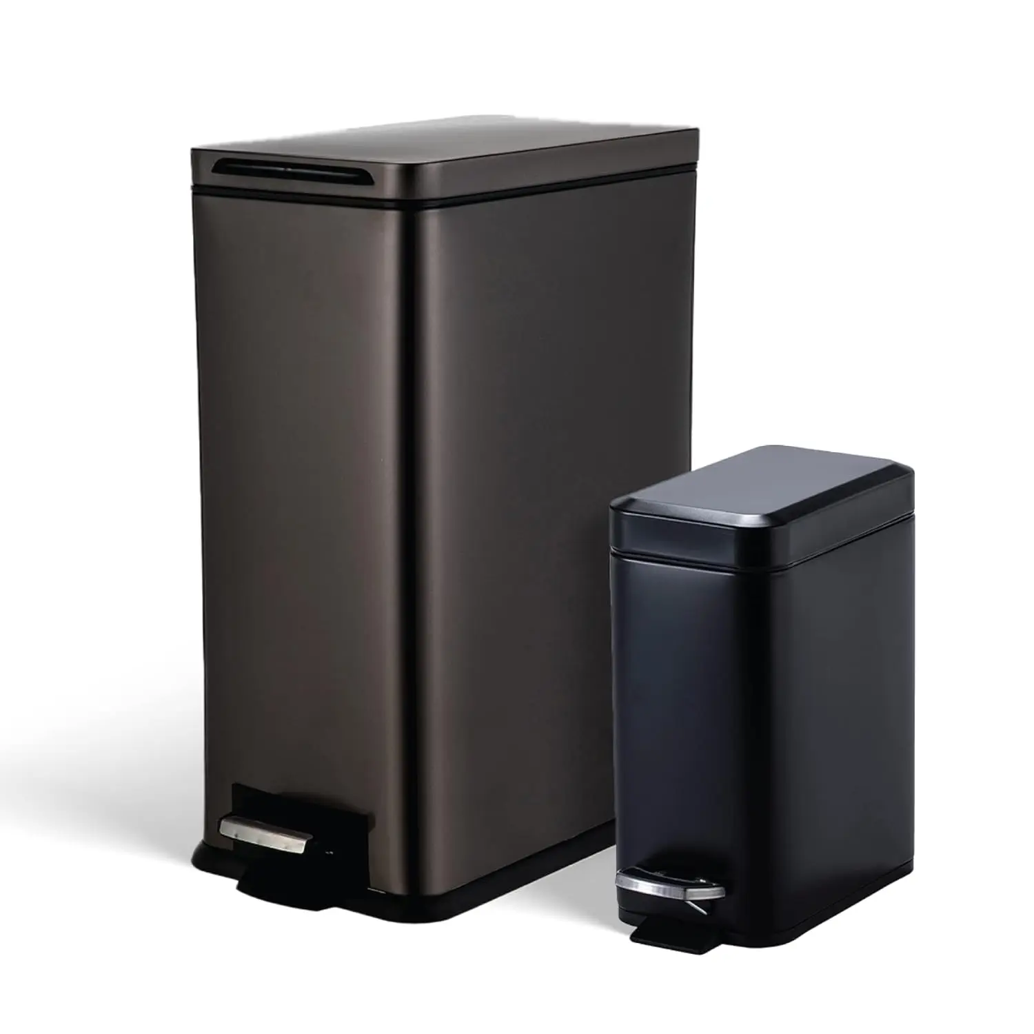 

Набор из 2-х мусорных баков для кухни (12 и 1,3 галлона), из нержавеющей стали, с крышкой и тонким дизайном, на заказ