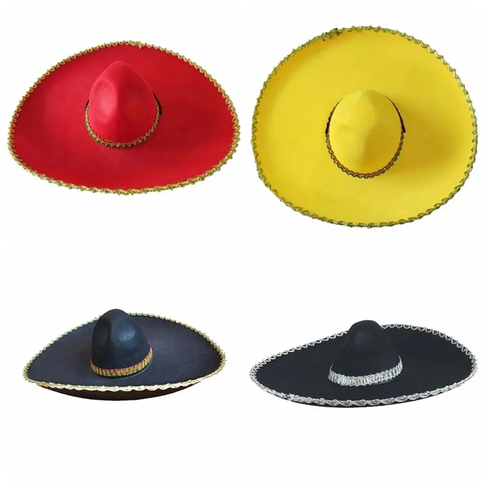 Sombreros de Playa Estilo Étnico, Sombrero con Borde Enrollado, Sombrero Grande para el Sol, Sombrero Mexicano Transpirable para Adultos, Gorras Mexicanas, Sombrero de Fiesta