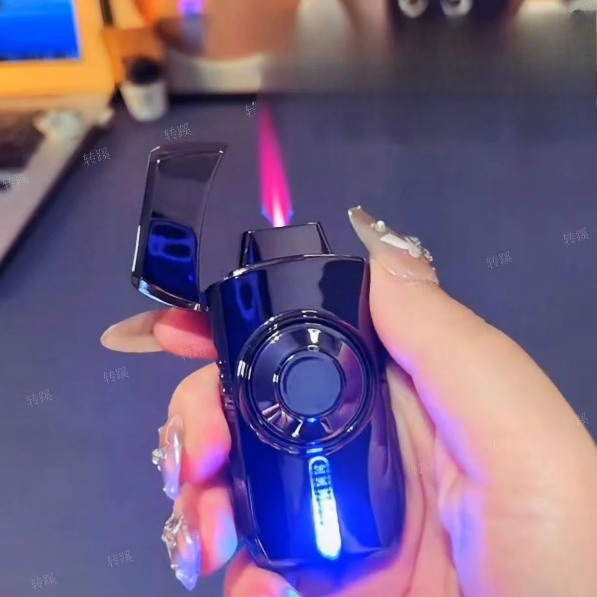 Voice-controlled luminescent fingertip gyroscope ignition lighter butane gas lighter entertainment motor lighter