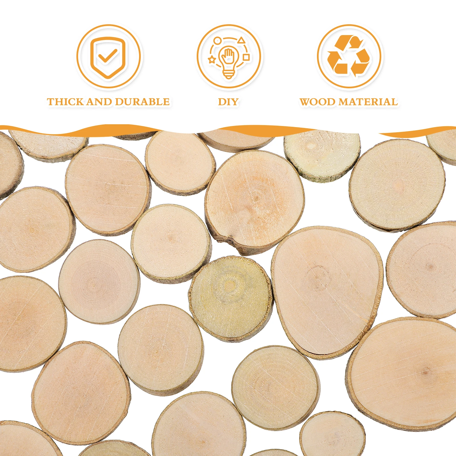 

Natural Wood Discs 0.5cm Thick Polished Sides Light Brown Wedding Crafts Decor DIY Slices Tag Log Pieces Wooden Craft for Table