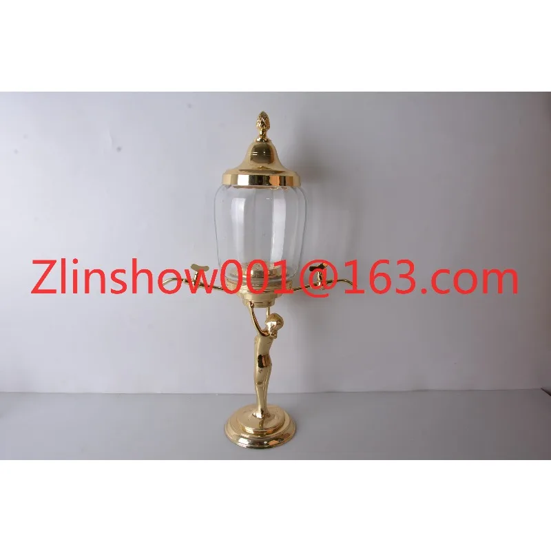 Luxurious Small Lady Absinthe Fountain Classic Design 2 Faucets for Wine Whiskey Made Transparent Crystal Glass Metal Plastic PC