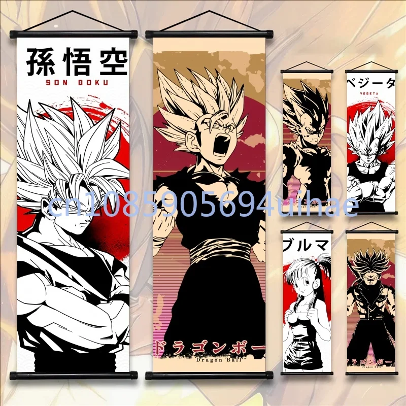 Póster de Anime con Imagen de Dragon Ball, Decoración para Habitación, Cuadro Colgante de Goten Super Saiyan, Arte de Pared de Goku, Papel Tapiz de Bulma