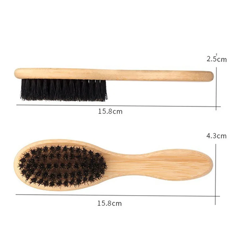 Boar Bristle Slick Back Hair Brush Anti-Static Textured Oil Head Brush Women Straight Hair Smoothing Edge Control Styling Combs
