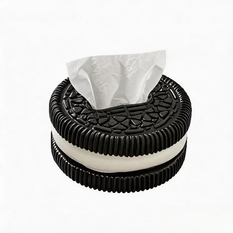 Cookie tissue box, cute and quirky tableside coffee table, desktop tissue holder, storage box, creative