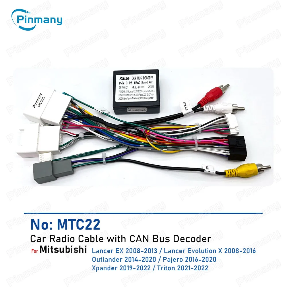 

Автомобильный радиокабель MTC22 жгут проводов с рокфордом fosgate amp CAN Bus декодер для Mitsubishi Xpander Pajero Outlander Lancer EX
