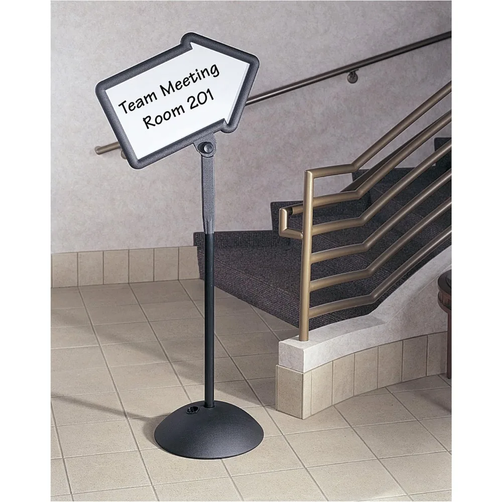 

Write Way Dry Erase Board Directional Arrow Sign, Dual-Sided and Magnetic for Indoor and Outdoor Use, 65"in Height, Black
