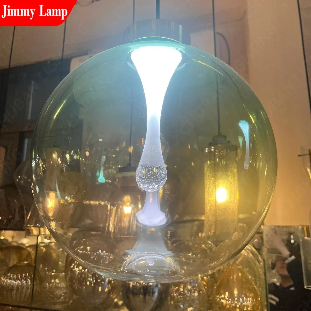 

Jimmy Nordic Modern LED Chandelier Glass Transparent Ffor Home Bedroom Dining Room Aisle Simple Living Room Indoor Home Lighting