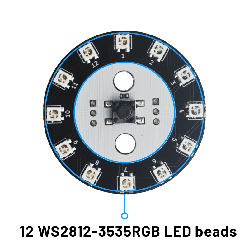 WS2812B SK6812 full-color LED flowing slide light strip12 bit RGB light ring intelligent full-color light ring development board