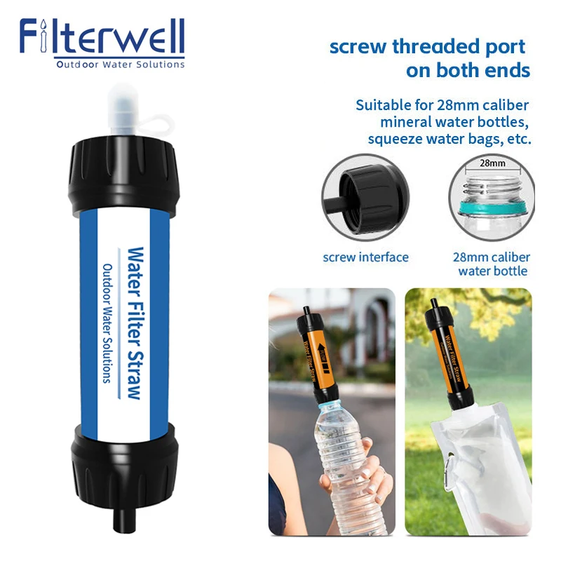 Filterwell Filtro da campeggio Cannuccia d'acqua Mini sistema Turismo Escursionismo Sopravvivenza Filtrazione dell'acqua Accessori per esterni Forniture per escursioni