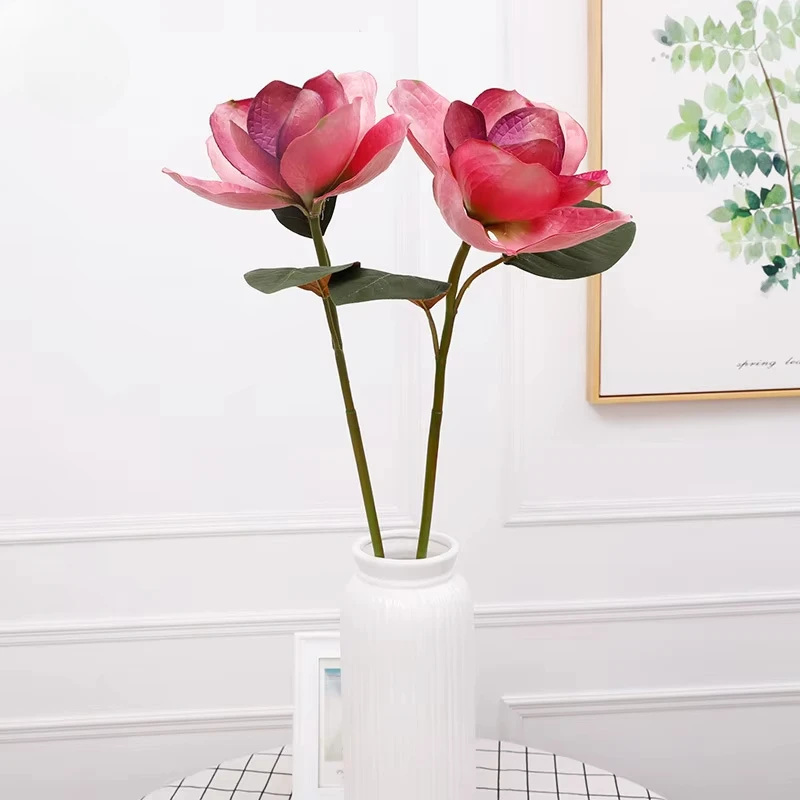 

76CM Single Simulated Large Magnolia Handmade Flower Valentine's Day Home Decor Wedding Supplies Artificial Flowers Decoration