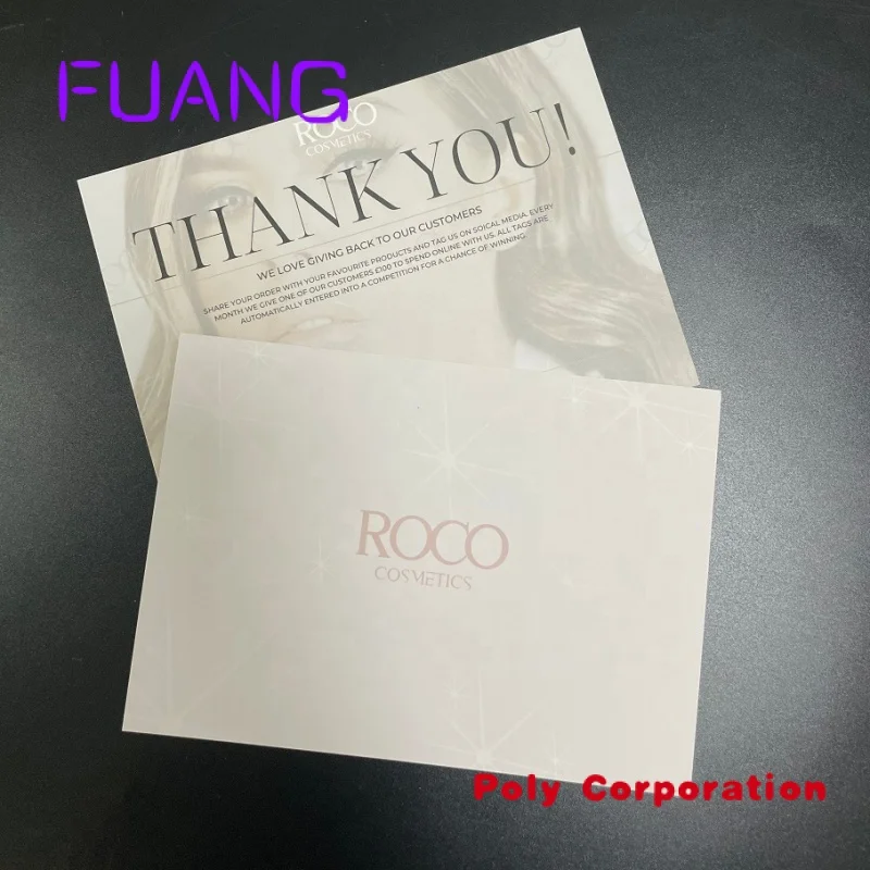 Low Moq Custom Printed Luxury Design Logo Thank You Cards For Business