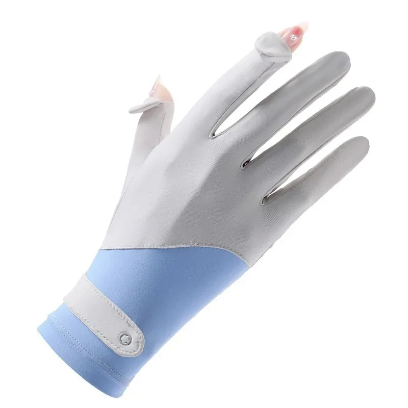 Lady Sunscreen Ice Silk Gloves Female Summer Sun Protection Gloves Fashion Cycling Driving Running Mittens Thin Anti-UV Gloves