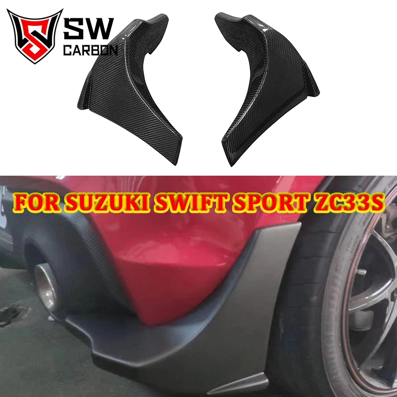 Carbon Fiber Rear Splitter for Suzuki Swift Sport ZC33S Rear Bumper Wrap Angle Spoiler Lower Lip Body Kit