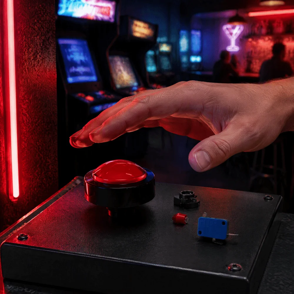 4pcs 100mm Diameter Arcade Push Button Convex Design LED Illuminated LED Arcade Button Single Button Unit Red Color