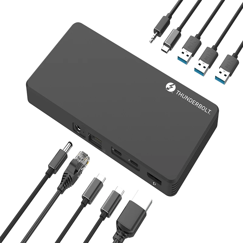 Пользовательский дисплей 8K Gigabit Ethernet Thunderbolt 3 Dock 40 Гбит/с Thunderbolt 3 9 в 1 USB C HUB Док-станция для ноутбука Macbook