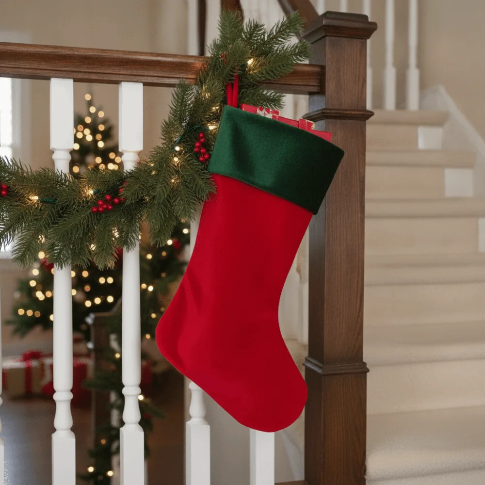 Chaussette de Noël en velours  - Christmas Stocking Hanging avis et prix