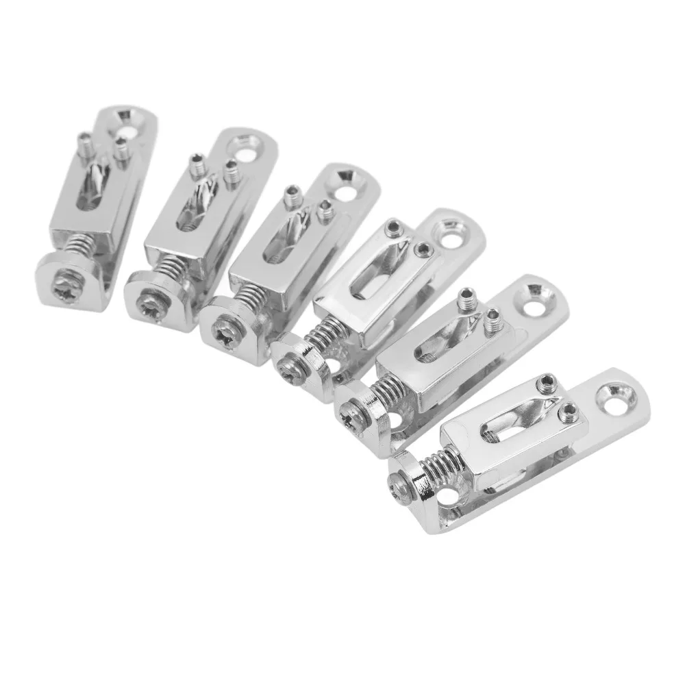 6PCS Zinc Alloy Guitar Bridge Saddle Split Type Silver Color/Golden Color Hardtail Guitar Bridge Headless Guitar Bridge