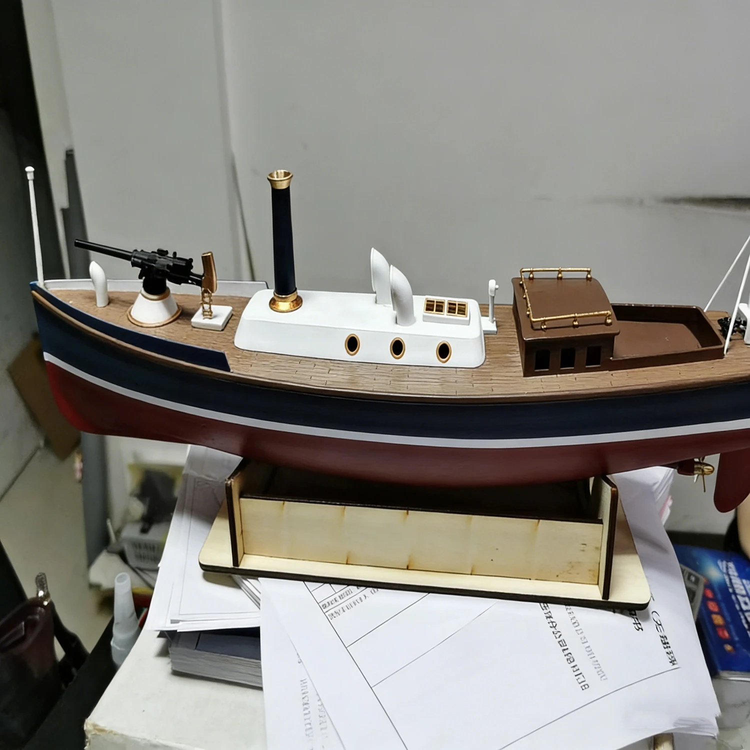 

1/35 RC Ships 50cm Steam Transport Boat Remote Control Boat Made of Resin Material RC Schiffe Model Kit Ship Toy