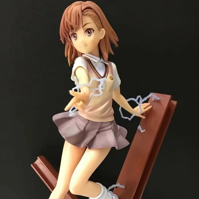 Figura de Acción de Anime, Aru Majutsu No Index III, Misaka Mikoto, 22 cm, Uniforme Escolar, Modelo Coleccionable, Muñeca, Juguete, Regalo