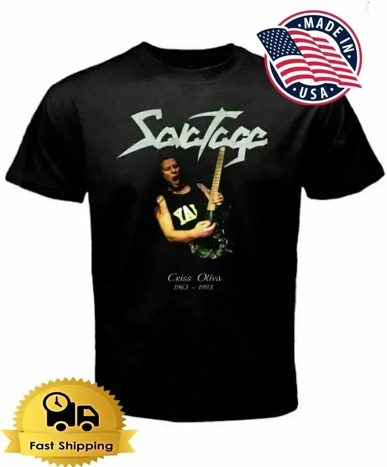 SAVATAGE-Criss Oliva (1963-1993)-Camiseta del guitarrista divertida Camiseta de algodón S-5XL