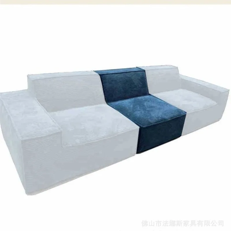Vacuum compression sofa fabric sponge lazy combination module tofu block living room furniture