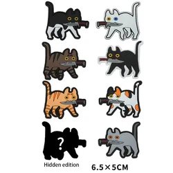 Parche de gato de dibujos animados para ropa y bolso, material mate, decoración de bricolaje, 1 unidad