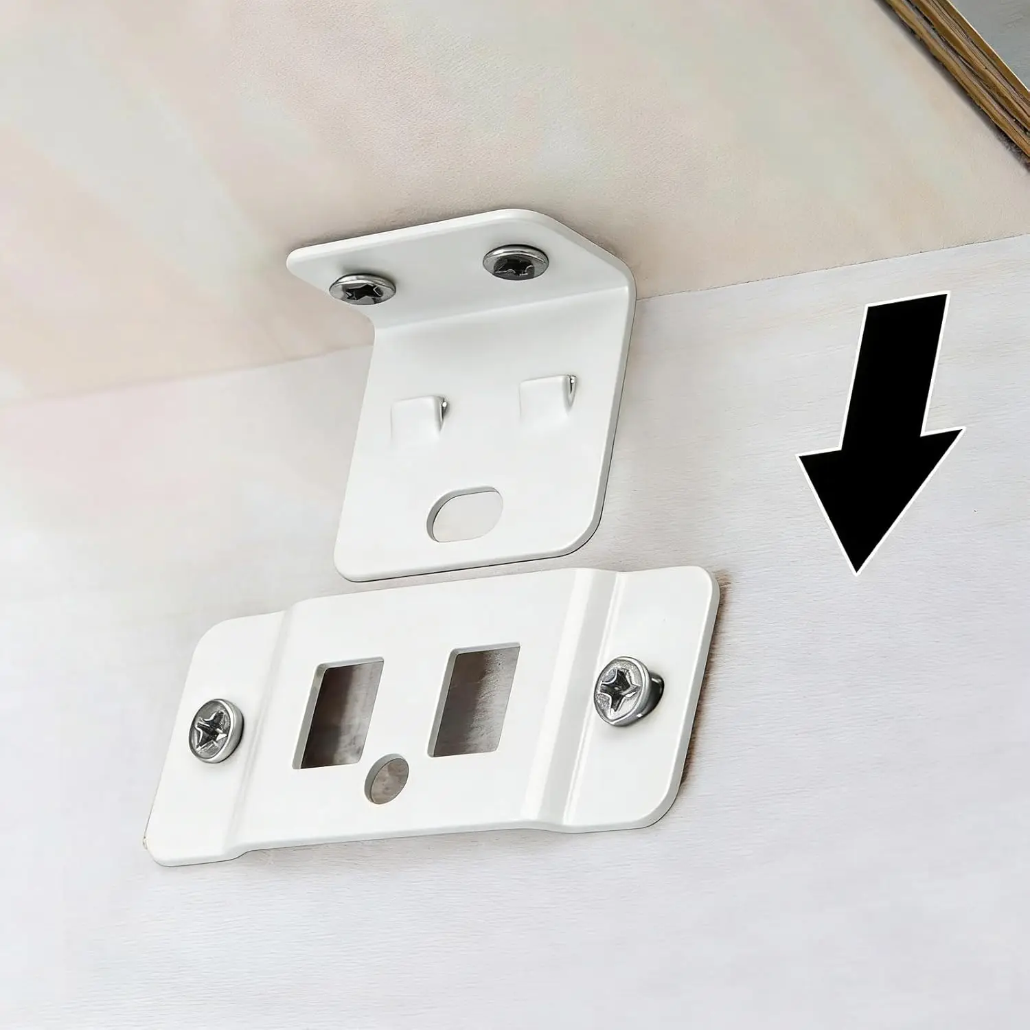 Heavy-duty Metal Fixing Buckle 2 In1 Insert Furniture Laminate L Shaped 90 Degree Connector Bracket Furniture Hardware