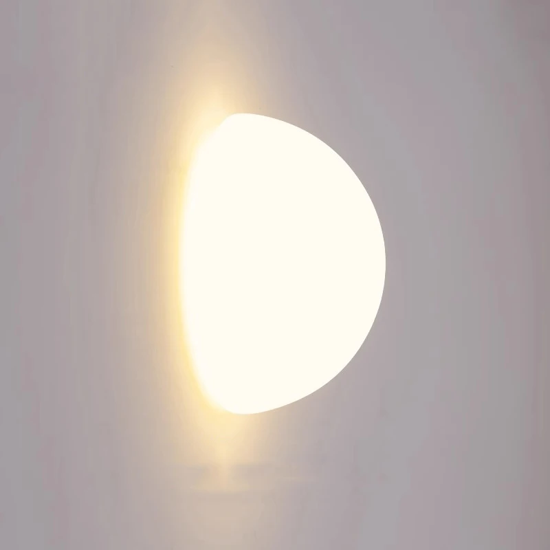 

15cm 18cm 25cm White Glass Wall Lamp for Bedroom Bedside Living Room Hallway Entrance Aisle Stair Study Indoor Round Wall Light