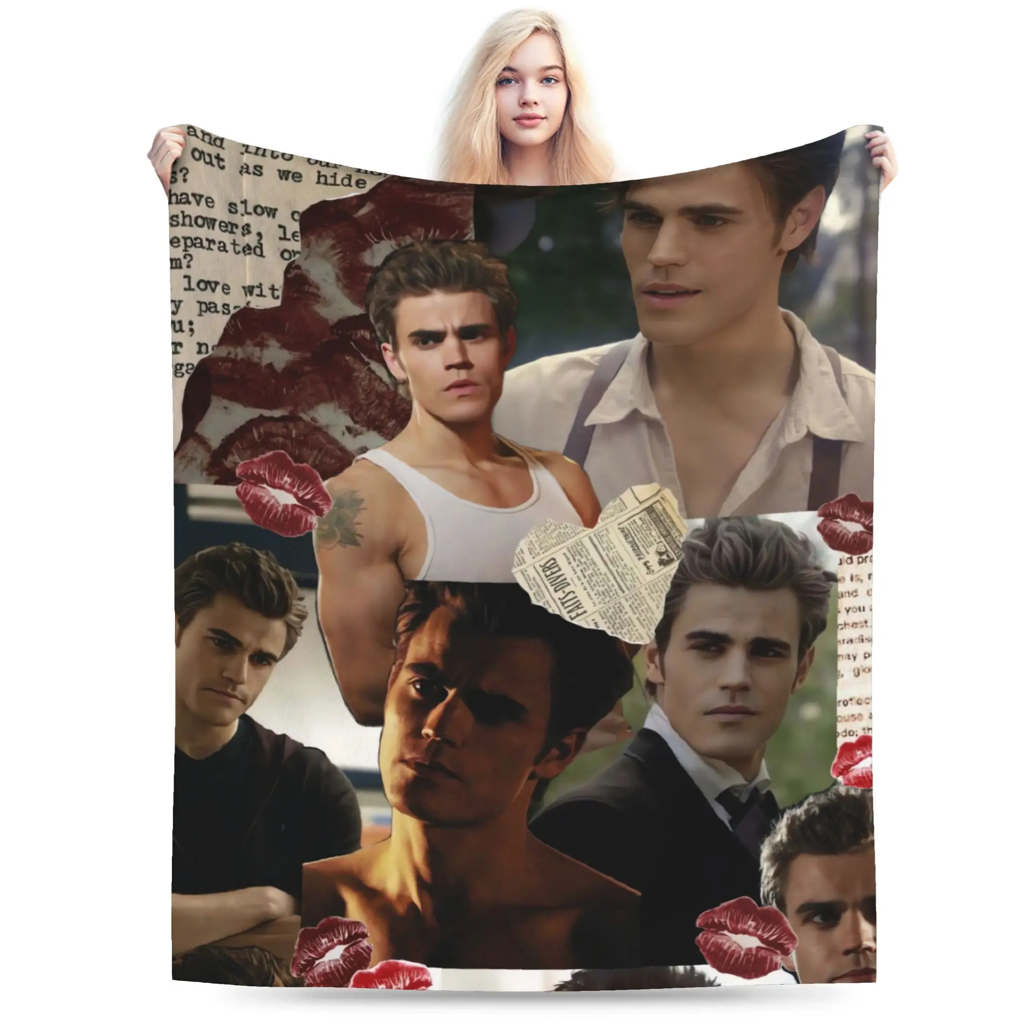 The Vampire Diaries Stefan Salvatore Flannel Blanket  Warm Soft Throw Blanket for Home Decor Decorative Bedspread Sofa Bed Cover