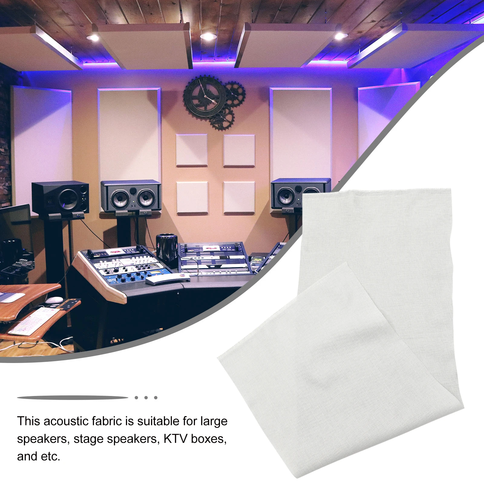 

Retro Speaker Cover Durable Linen Mesh Fabric Protective Dust Cloth for Speakers Stereo Soundproof Stage KTV Box Replacement