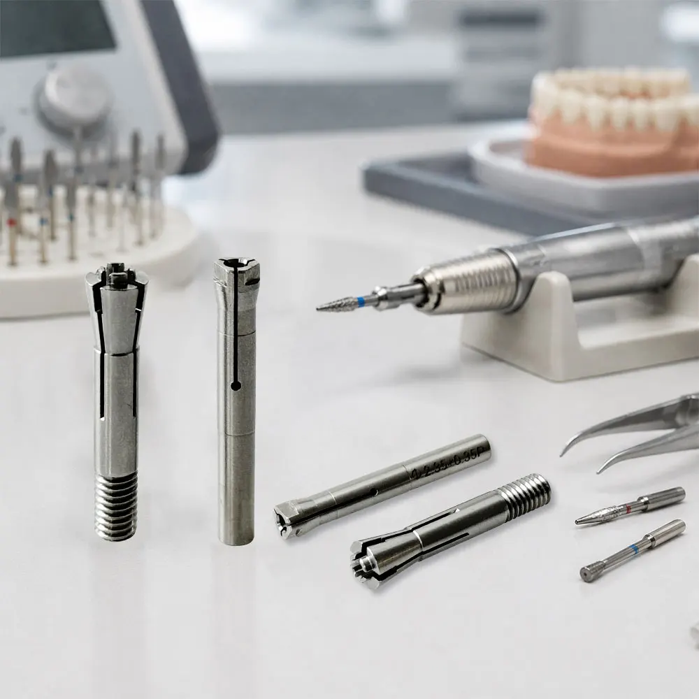 2pcs Dental Micro Motor Collet Chuck 3/4 Petals 2.35mm Shaft Chuck Small Engraving Machine Accessories Converter Chuck Dentistry