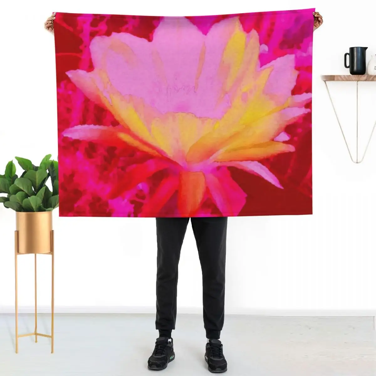 Hot pink carnival of colors by Iritof Throw Blanket Flannel Fabric Bed Fashion Sofas Cute Plaid Luxury St Plush Blankets