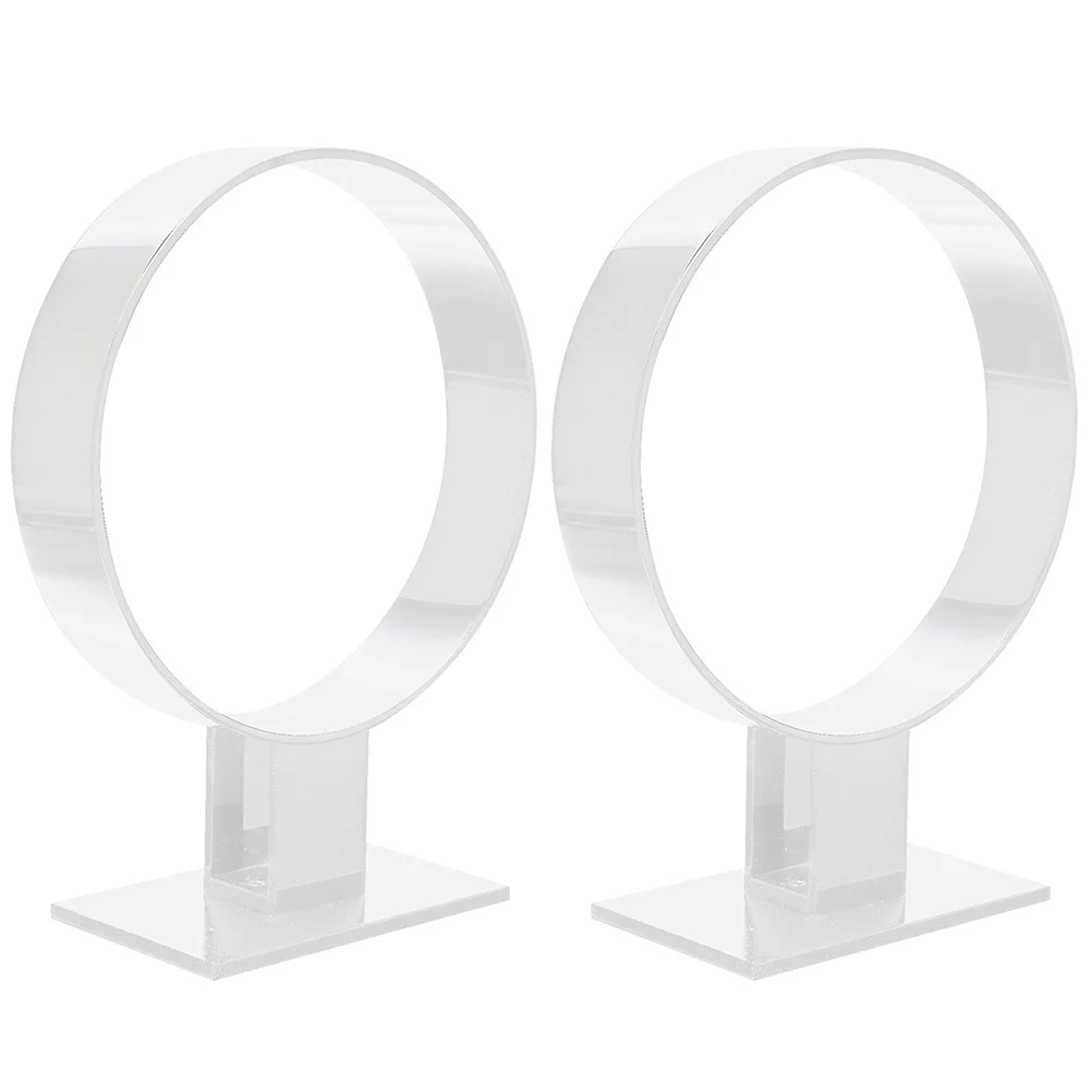 2Pcs Round Headband Organizers Acrylic Display Stands Hairband Holders for Women Girls Hair Accessory Storage Bedroom Decor