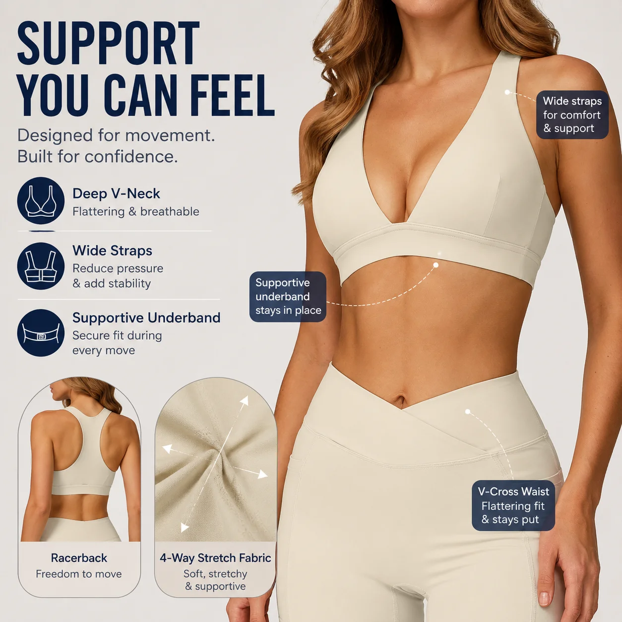 Conjunto Deportivo de Dos Piez - Sports Bra Racerback reseña y precio