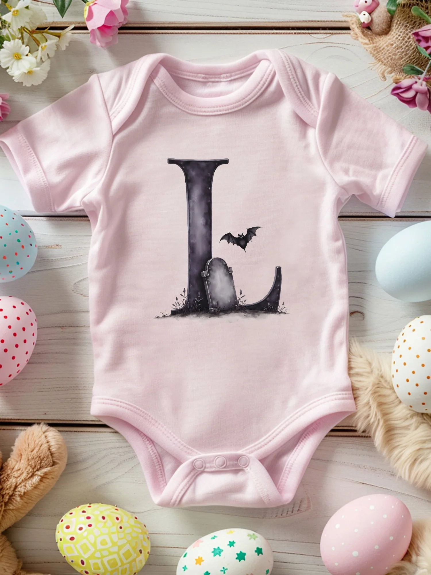 

Детский комбинезон-слип унисекс на Хэллоуин с алфавитом, 100% хлопок, мягкий, всесезонный, розовый, 190 г/м²