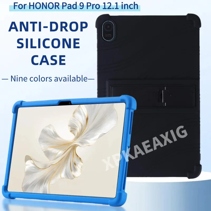 Shockproof Soft Silicon Tablet Case for HONOR Pad 9 pro 12.1inch with Stand Protective Cover Shell for ROD-W09
