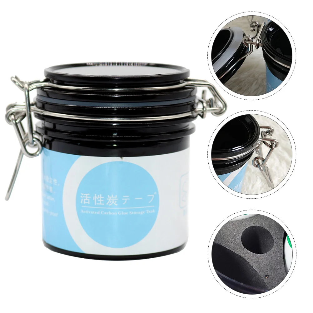 

1pc Eyelash Glue Storage Box Plastic Portable Leak Proof Sealing Buckle Opaque For Salon Home Use Container Jar Case