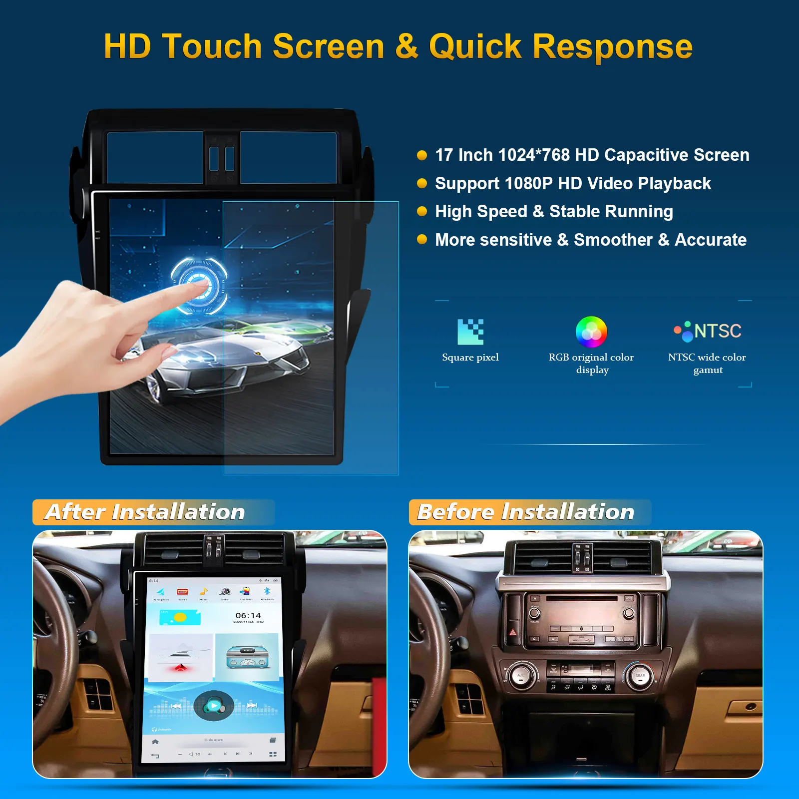 Factory Price CUSP Big Screen 12.1 Inch Car Video Camera Recorder with GPS For TOYOTA PRADO / LC150 / PRADO 150 2014-