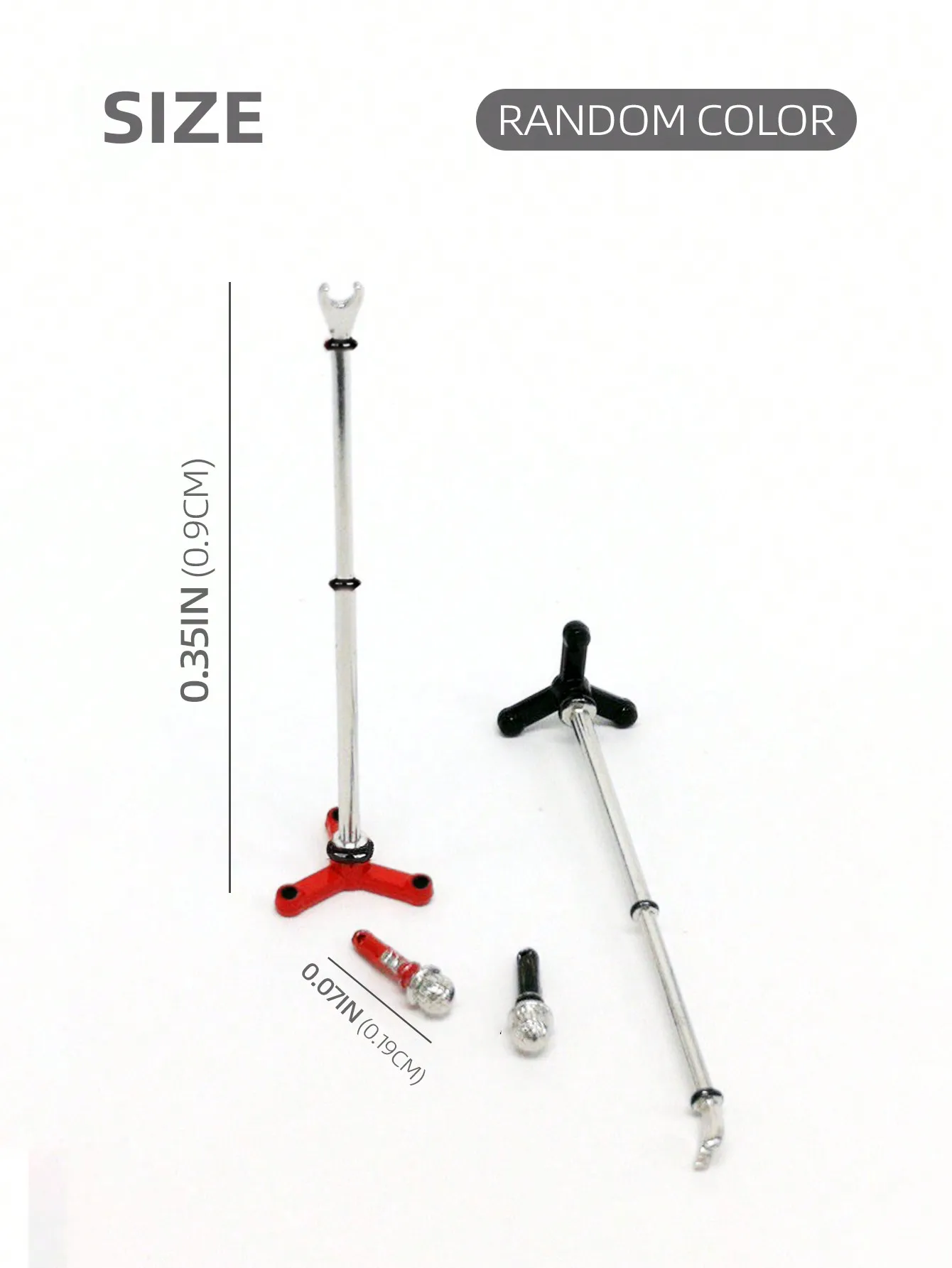 1:12 Scale Miniature Metal Microphone with Stand for Dollhouse, Mini Simulation Music Decoration Ornament, Furniture Decor Gift image 6
