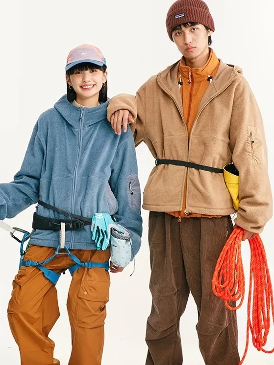 

Теплый молодежный модный кардиган-куртка Brave Flng Outdoor Fce с капюшоном, вязаный, из полиэфирного волокна, с длинными рукавами, для пар