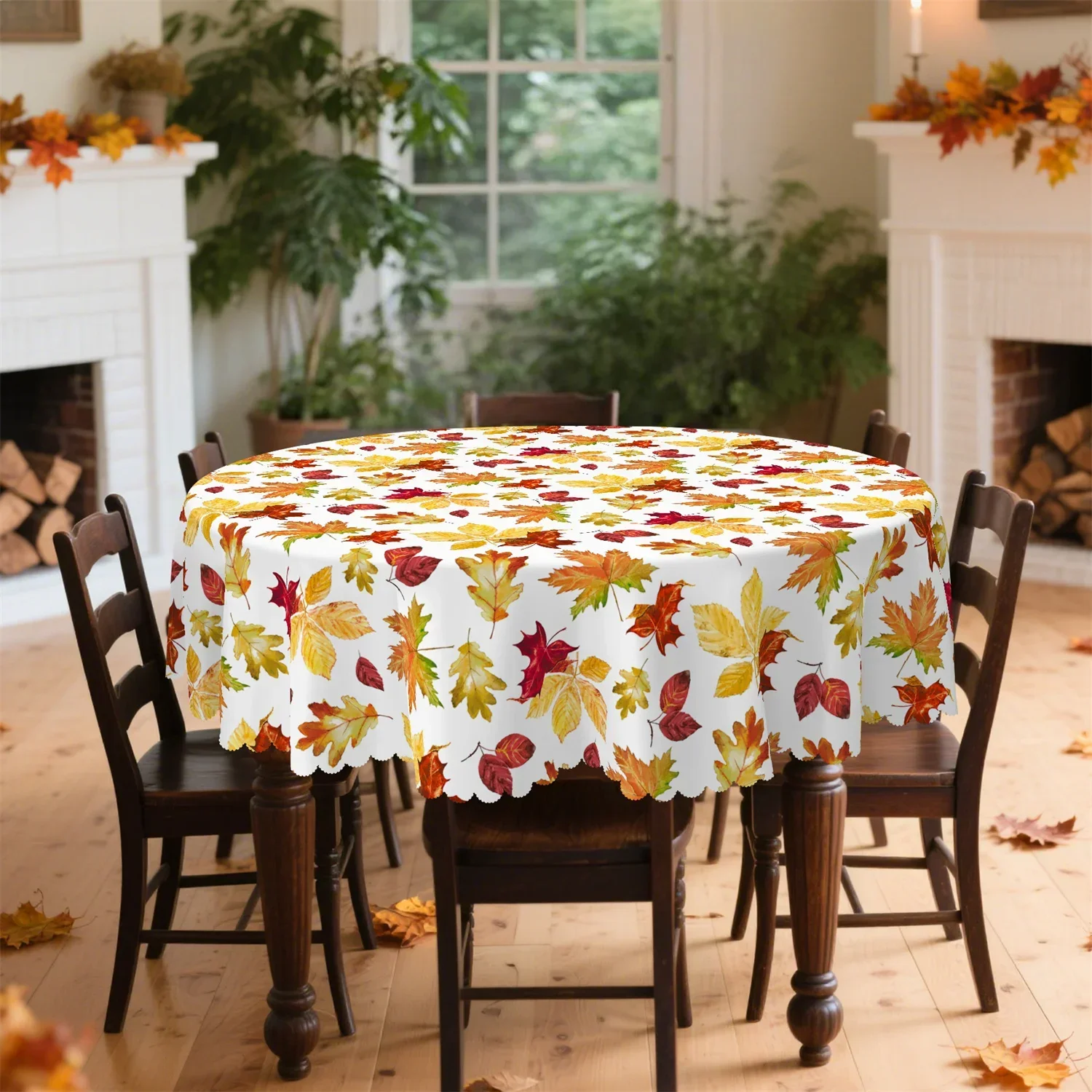 Red maple autumn leaves tablecloth, 1 pack, suitable for Thanksgiving.yzb